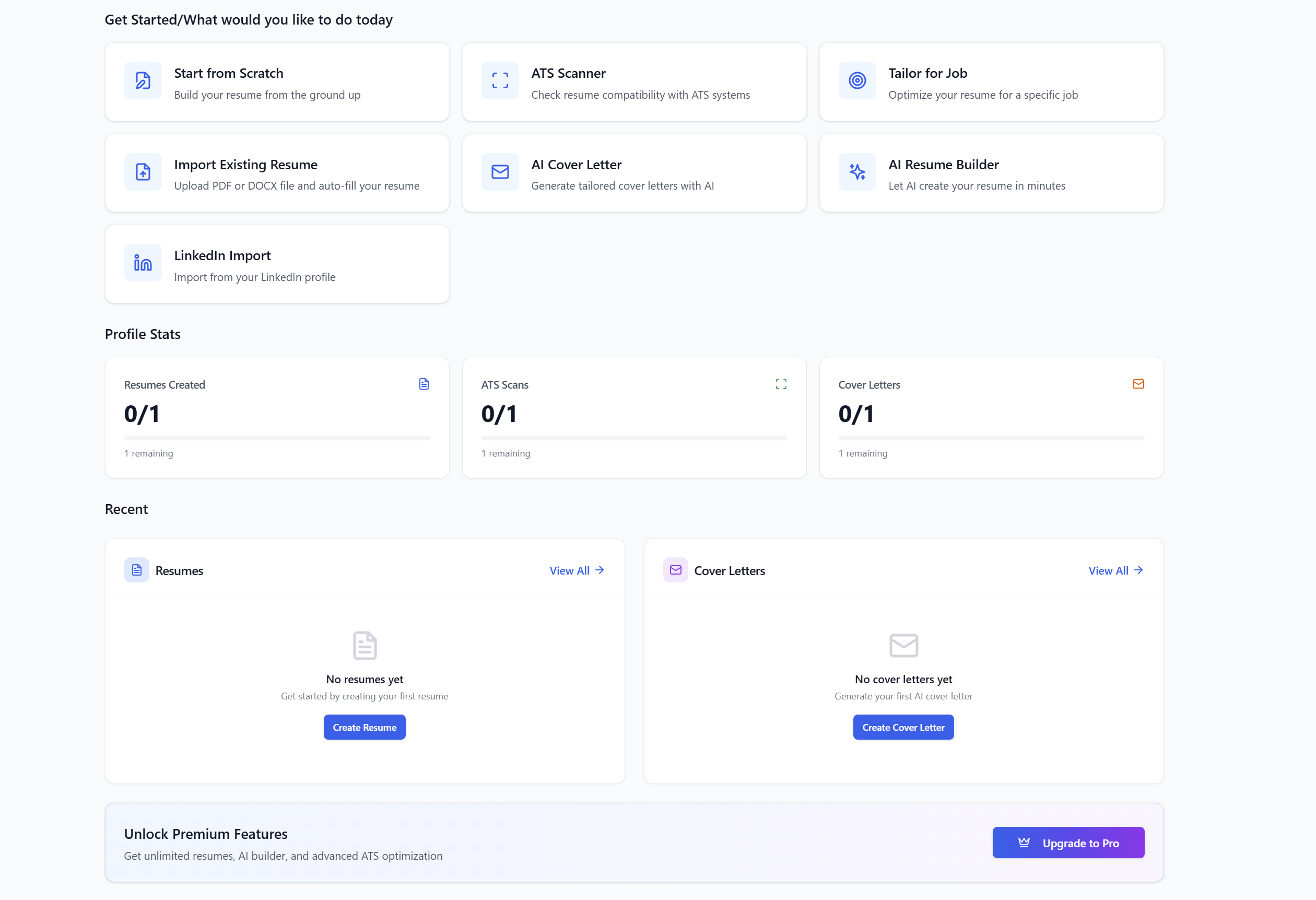 Rezume.ca dashboard preview